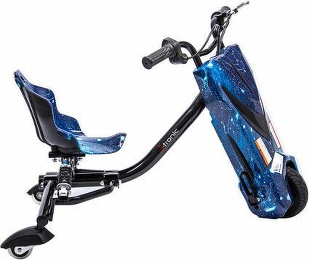 I-tronic - Elektrische Drift Trike Kart 250W 36V Hemels Blauw - Achter vering - LED Wieltjes