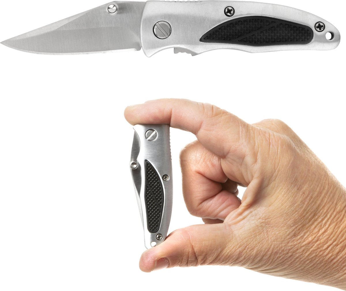 MacGyver Clipknife | Clip Zakmes | 12cm | Mes met RVS Lemmet – Riemclip – Zilver
