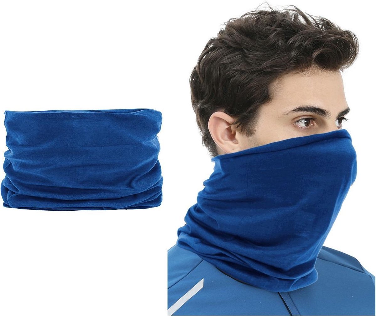 Su.B.dgn 2 Stuks Multifunctioneel Polyester Col Colsjaal - Bivakmuts Balaclava Bandana  Ideaal voor  Sport  Fietsen Motor  - Unisex - Blauw