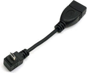 Coretek USB Micro B (m) haaks naar USB-A (v) OTG adapter - USB2.0 - tot 1A / zwart - 0