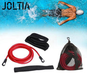 JOLTIA - Zwemelastiek 500 - Zwemtraining - Zwem elastiek met weerstand - Resistance cords - Voor Volwassenen - Zwembad - Zwemelastieken met Riem / Gordel - Weerstandsband - Weerstandstube - Trainingsbanden - 3 meter - Rood