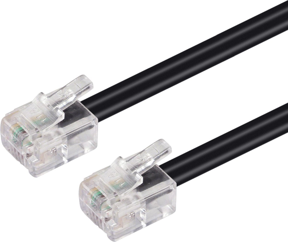 Goobay 6m RJ-11 Cable Zwart
