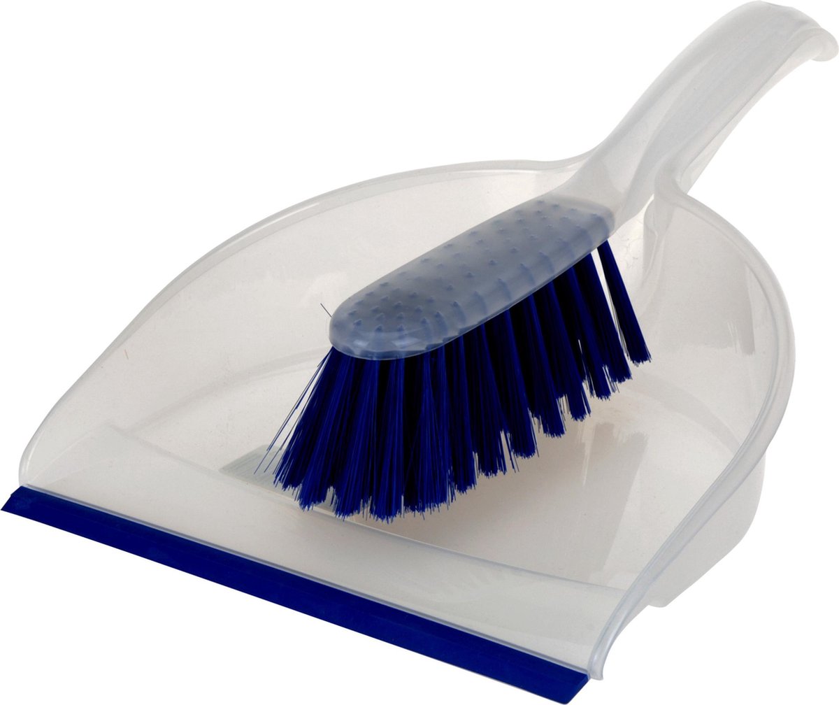 Stoffer en blik transparant/blauw van kunststof - Schoonmaak/huishoudartikelen - Schoonmaken - Binnen vegen
