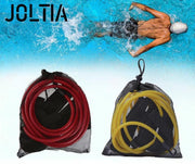 JOLTIA - Zwemelastiek 500 - 2 Pack - Zwemtraining - Zwem elastiek met weerstand - Resistance cords - Voor Volwassenen - Zwembad - Zwemelastieken met Riem / Gordel - Weerstandsband - Weerstandstube - Trainingsbanden - 3 meter - Geel en Rood