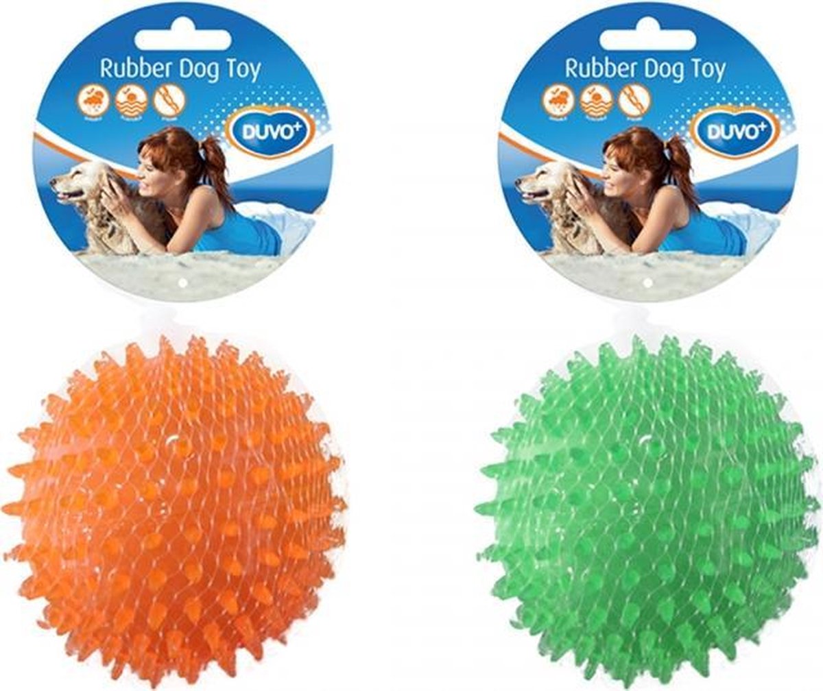 Duvo+ Tpr egelbal drijvend Oranje/groen 8cm