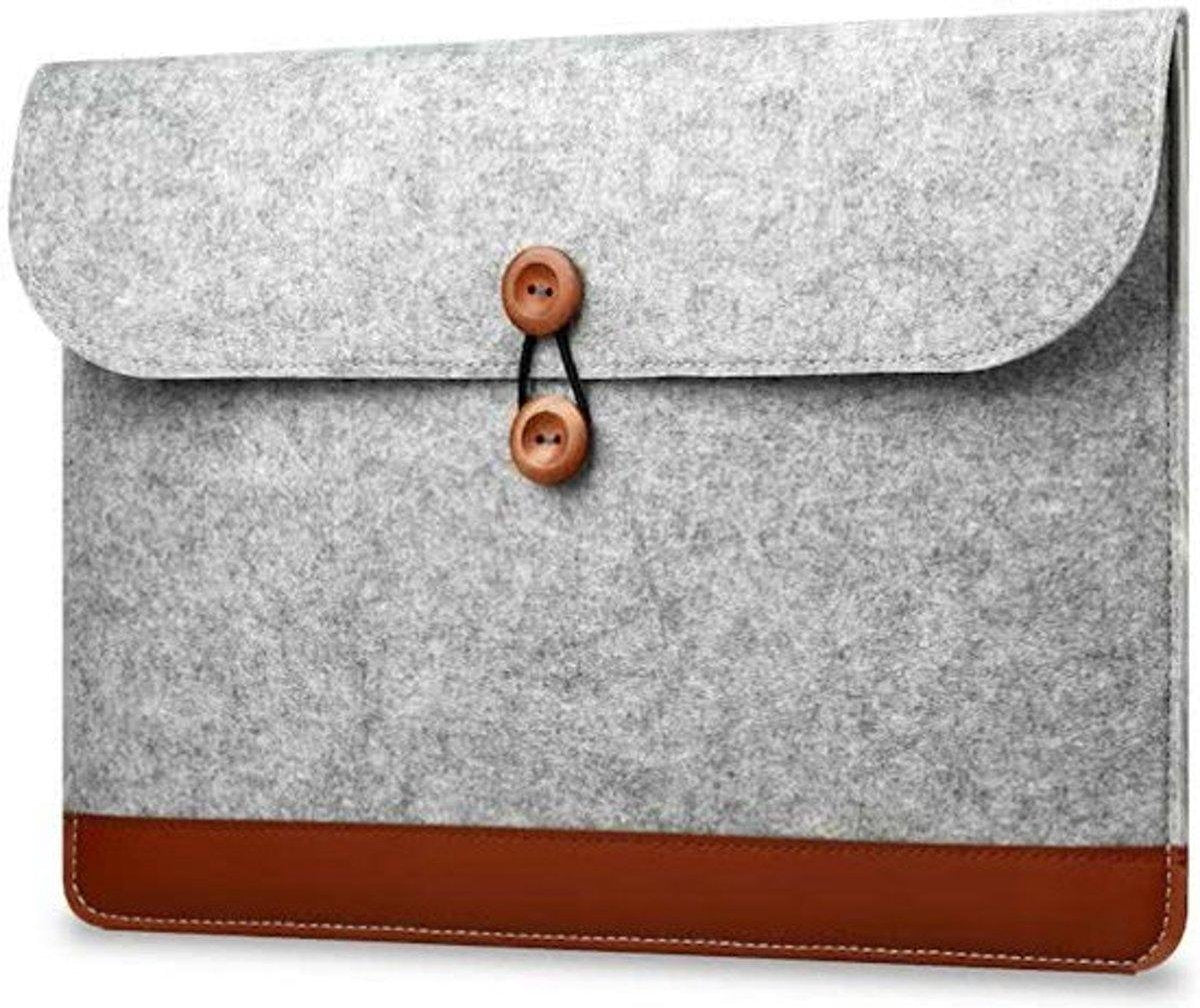 Vilten Soft Sleeve Voor de Apple Macbook Air (Retina) 13 Inch - 13.3" Laptop Case - Bescherming Cover Hoes - Grijs