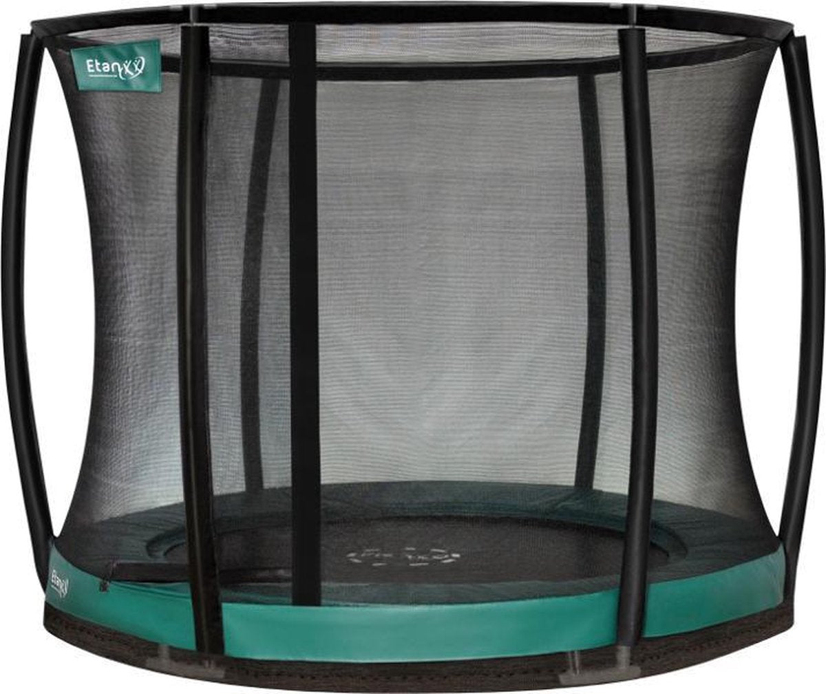 Etan Premium Gold Trampoline Inground met net deluxe - Ø 305 cm /10 ft - incl. Deluxe Veiligheidsnet - UV-bestendig Randkussen - Groen - Rond