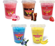 Suikerspin Suiker - Bubbelgum - Cola - Aardbei - Bosbes - Banaan - 5 potten x 400 gram