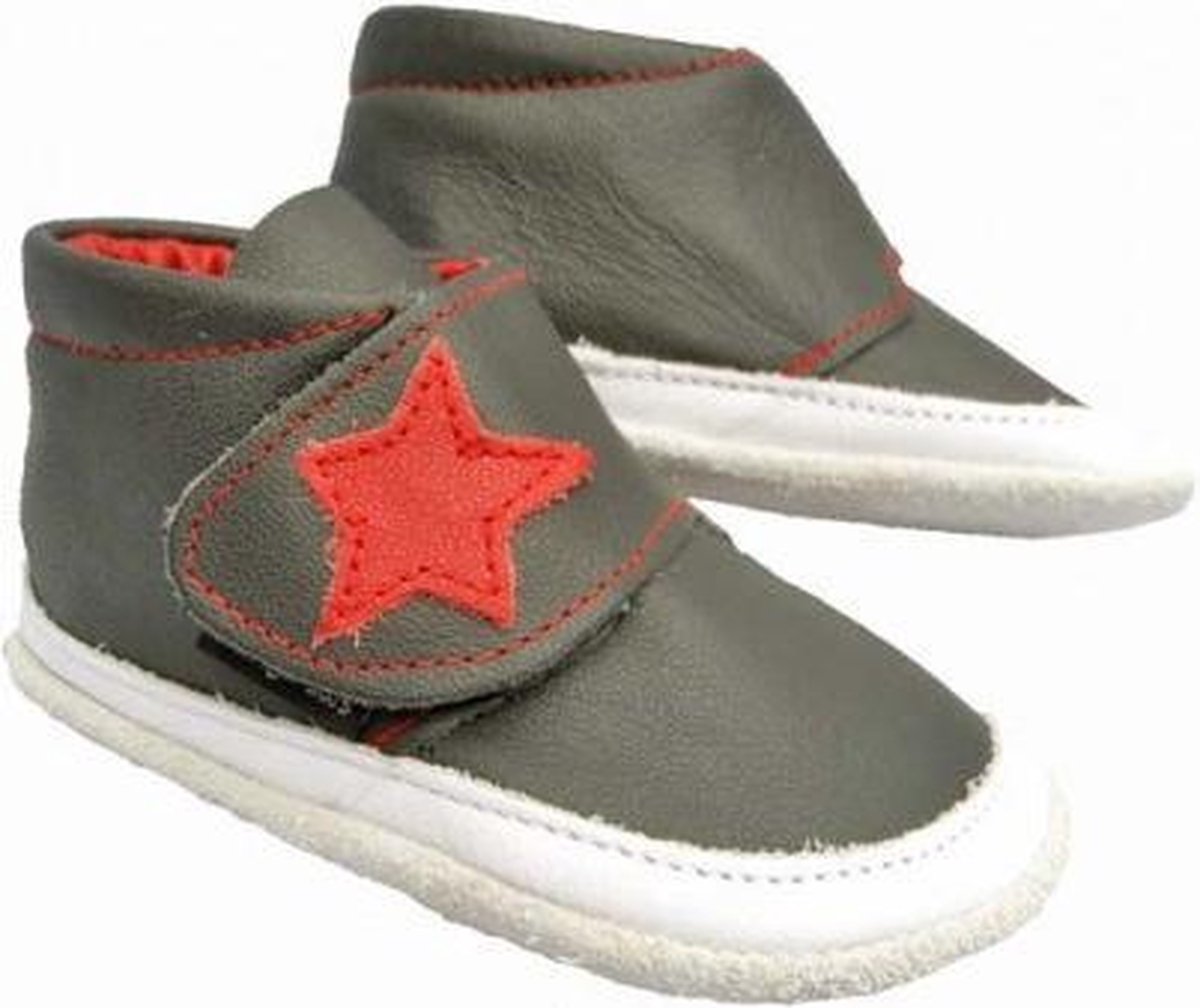 Baby Paws babyslofjes Jak Rap Star Grijs Wit Rood maat 5 = ( 13
