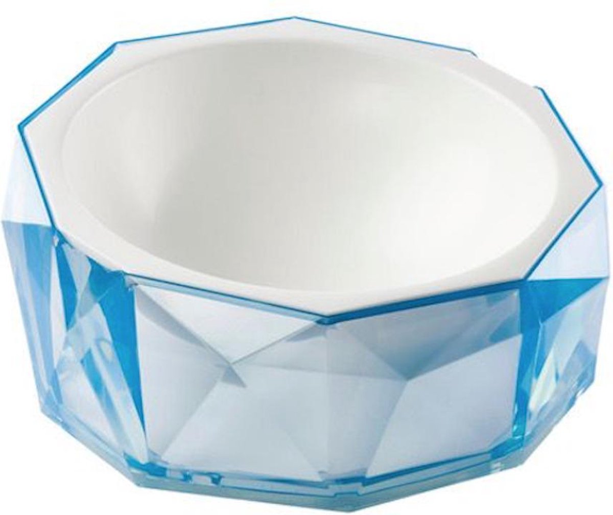 Luxe design ergonomische voerbak voor hond en kat - Diamond Collection Blue Sapphire