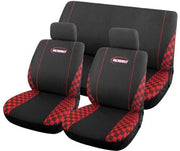 Autostoelhoes set universeel "Speed" compleet zwart/ rood. GRATIS VERZENDING!