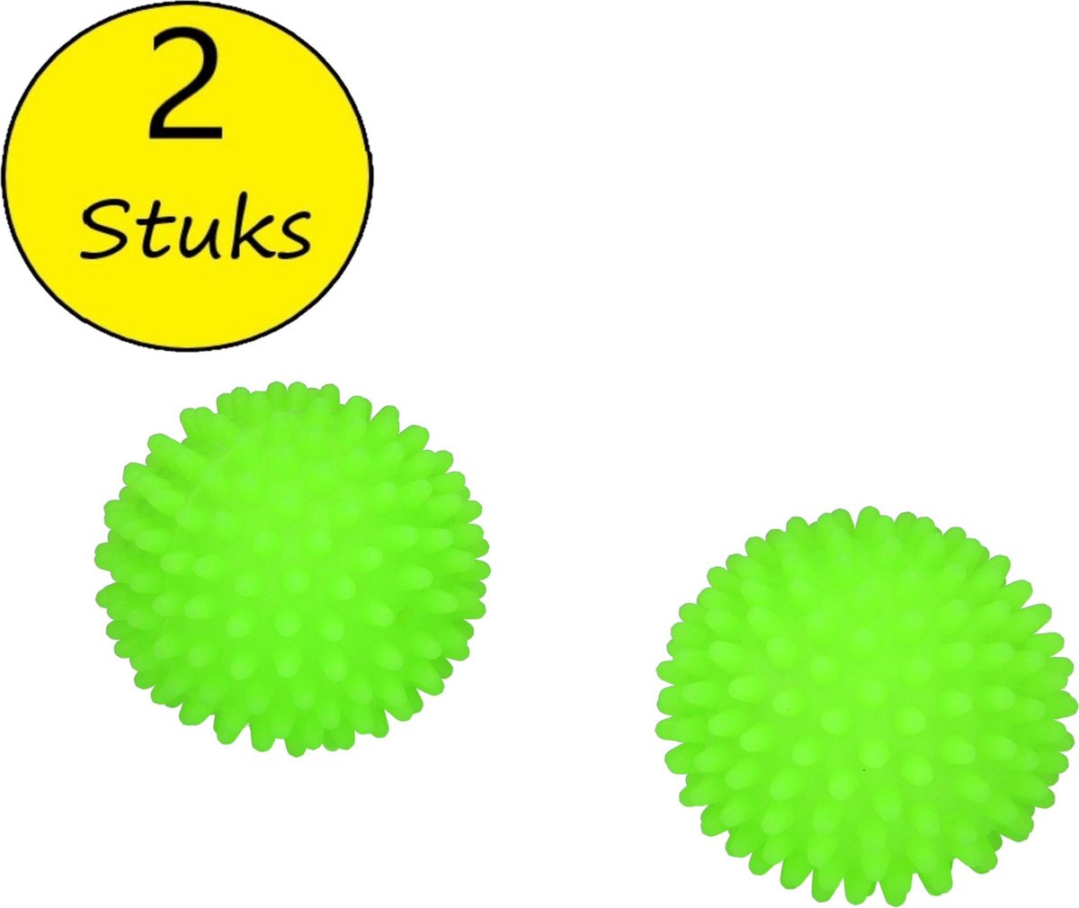Massagebal Professionele Triggerpoint Bal – 7cm – 2 stuks – Hoge dichtheid Massage Stekels – Lacrossebal – Fluorescerend Geel