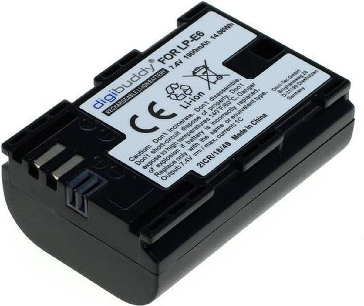 A Merk Digibuddy Accu Batterij Canon LP-E6 / LP-E6N - 1900mAh