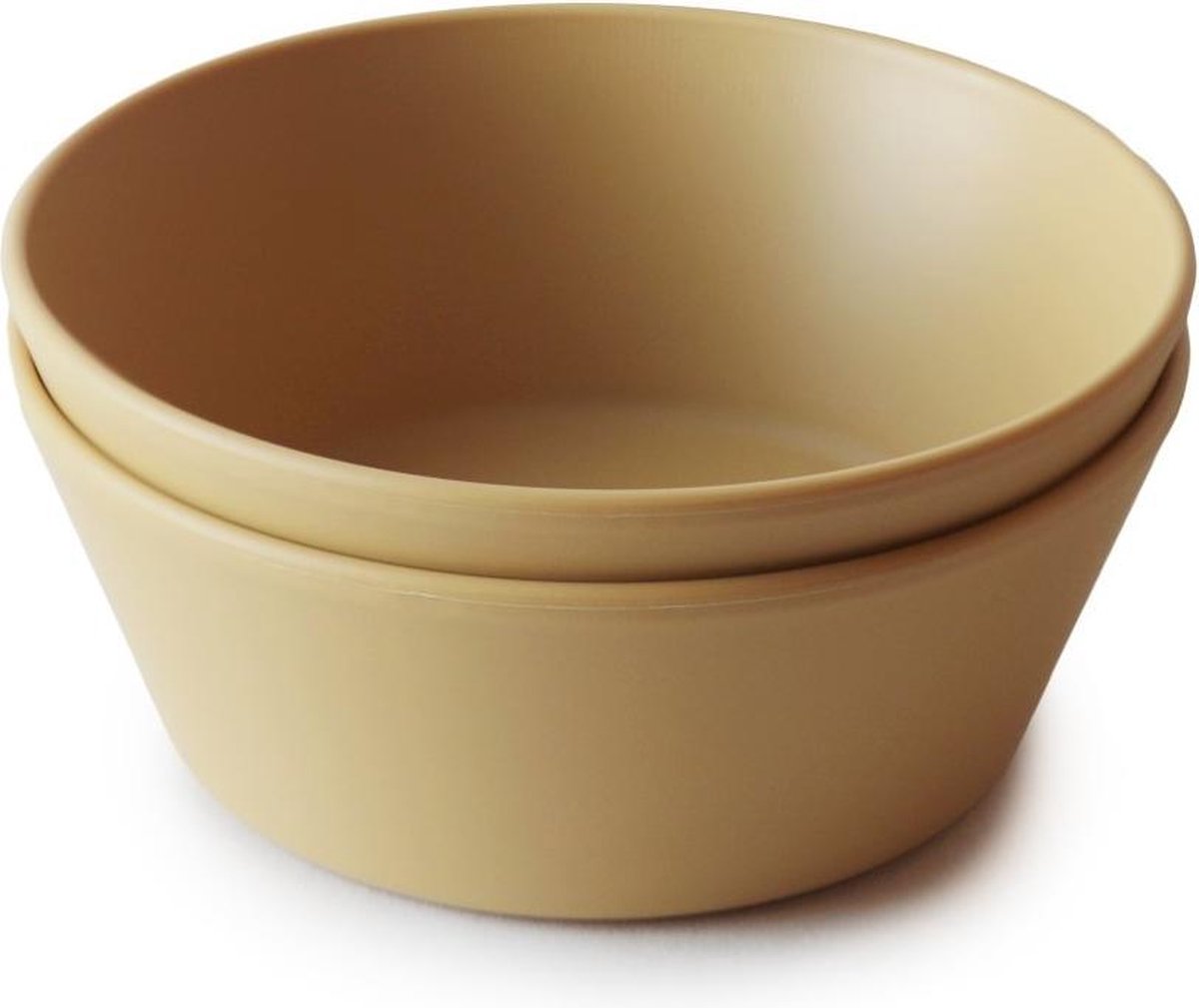 Mushie kom rond Mustard - set van 2 Okergeel
