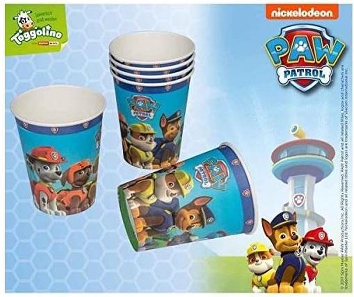Tib Feestbekers Paw Patrol 260 Ml Karton Blauw 6 Stuks