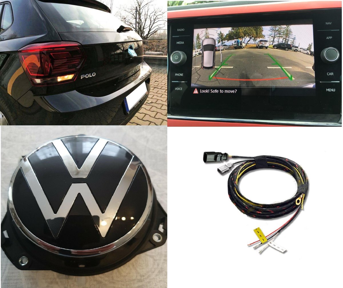 Volkswagen Polo 6 AW vanaf 2018 2019 2020 2021 Achteruitrijcamera Camera Set Tsi Tdi Gti Dsg