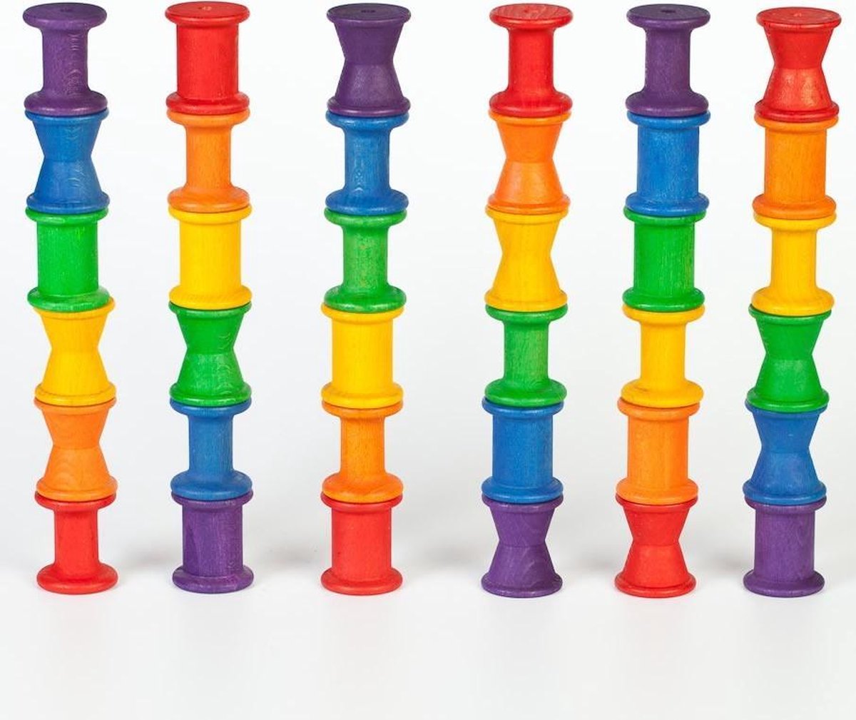 Grapat Speelgoed  Houten spoelen gekleurd 36 stuks
