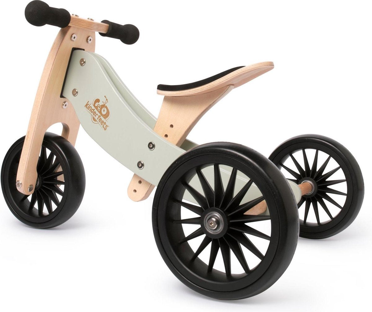 Kinderfeets - Houten driewieler loopfiets - Tiny Tot Plus 2-in-1 - Silver Sage