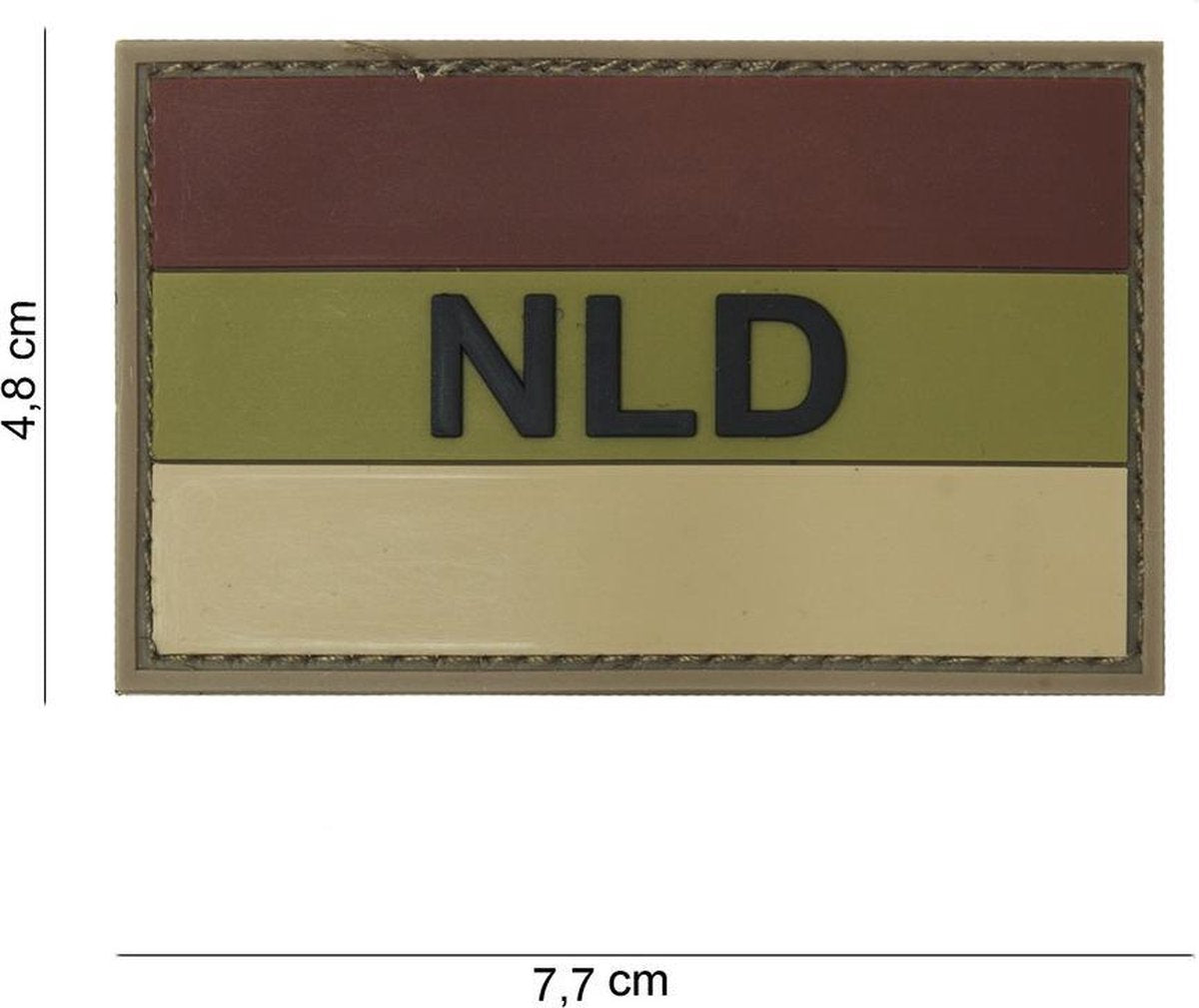 Embleem 3D PVC Nederland-NLD bruin/ecru