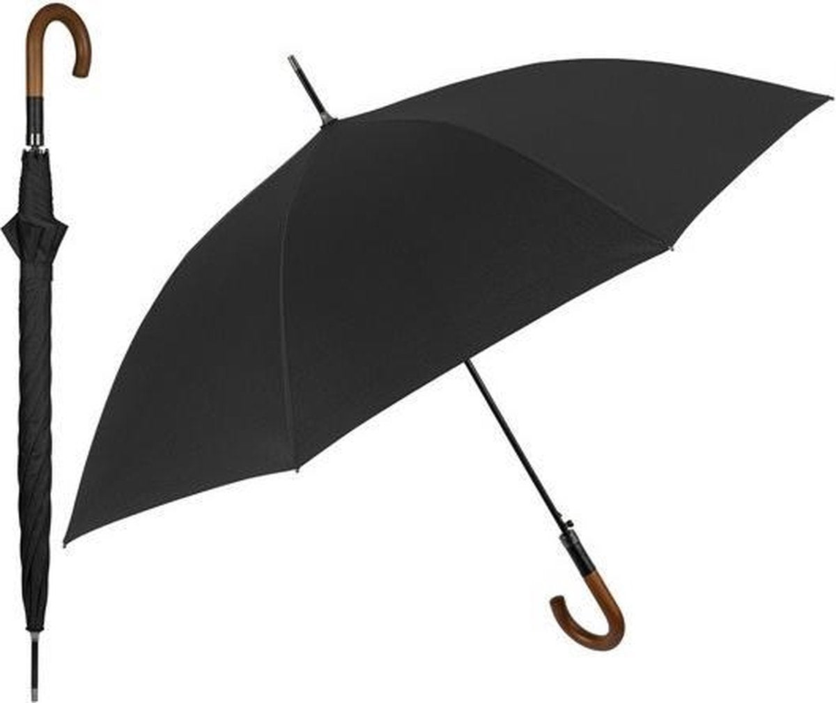 Perletti Paraplu Stormbestendig 93 X 114 Cm Microvezel Zwart