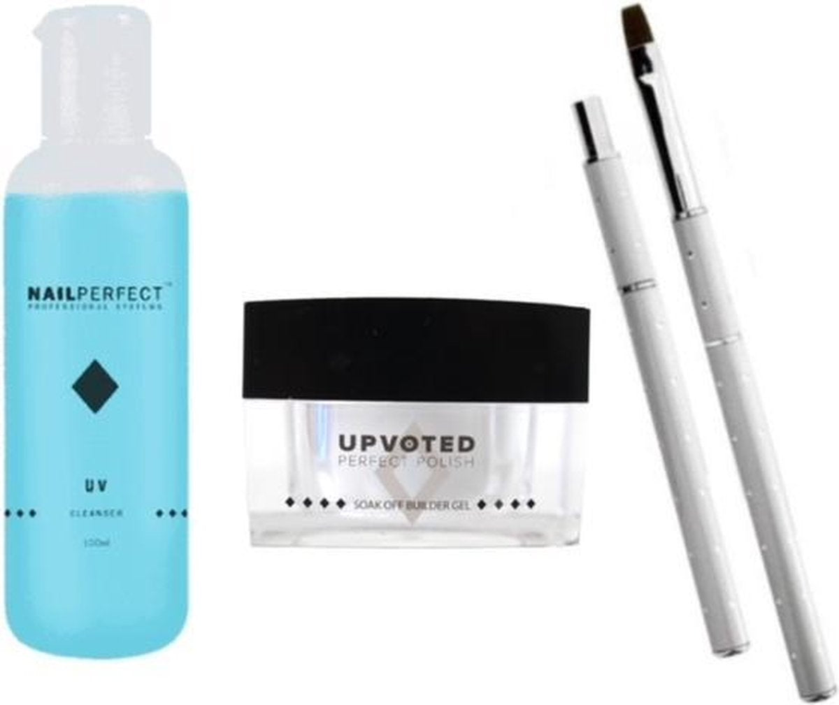 GUAPÀ - Nagel Builder Gel Pakket voor het verlengen en verstevigen van Nagels - Bouwgel - Gel penseel & UV Cleanser