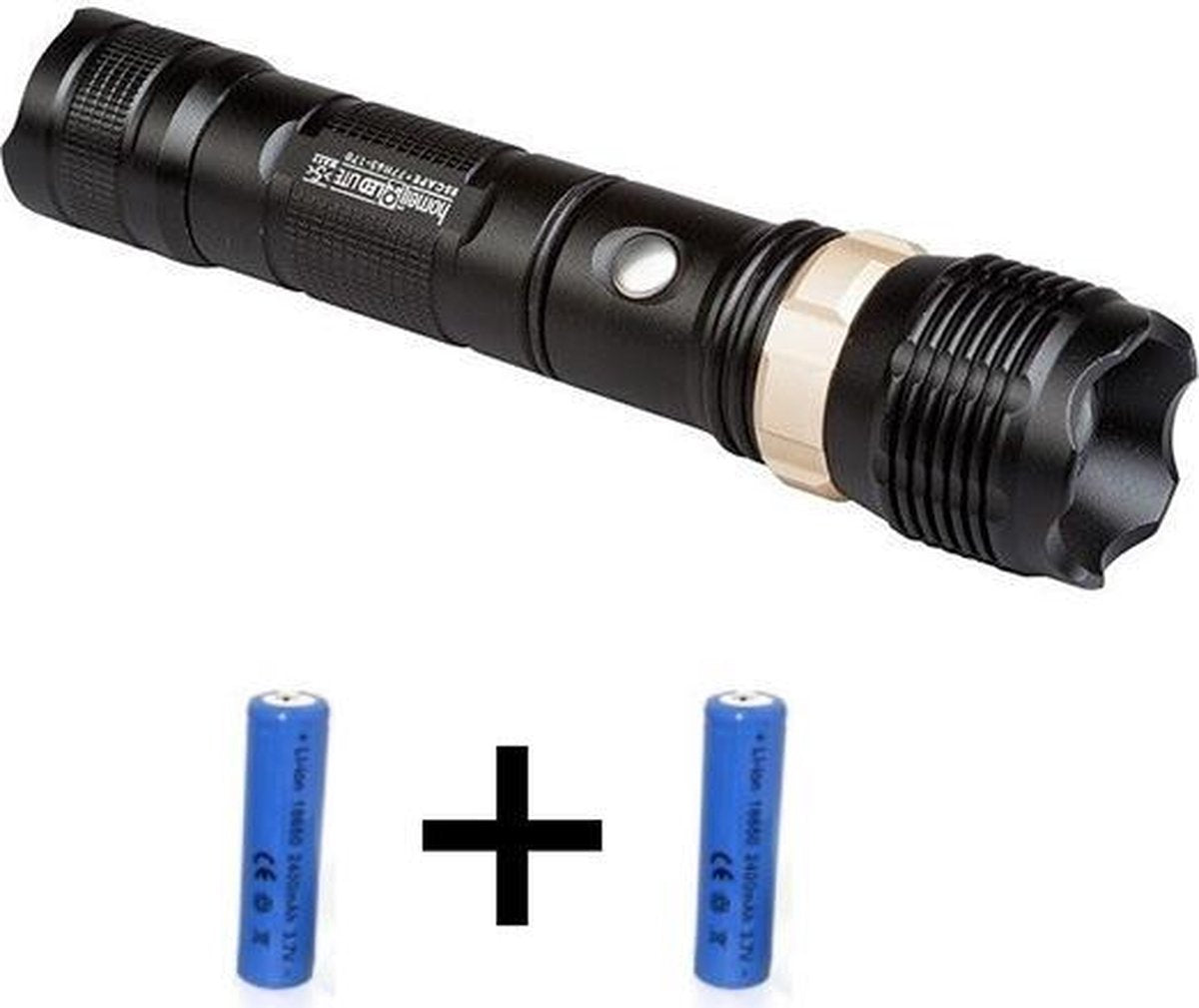 Homeij eScape LED Zaklamp - Oplaadbaar - Inclusief 2 accu's