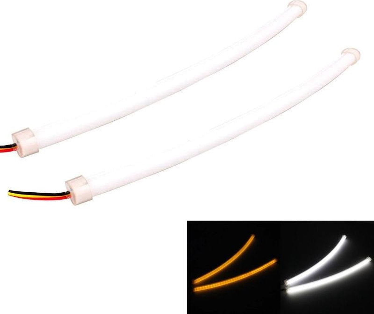 2 STUKS MZ 3W 180LM 6500K 597-577nm wit + geel bedrade ledbuis dagrijverlichting DRL-stuurlamp