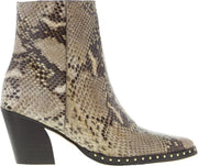 Tango | Ella oblique 10-a taupe leather boot - dk brown heel/sole/studs | Maat: 38