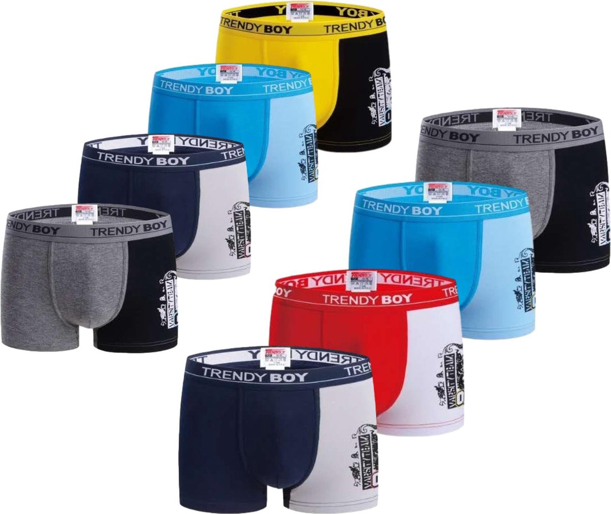 Jongens ondergoed 1046 – Katoenen boxershort voor kinderen - Onderbroek 8 PACK 116/122