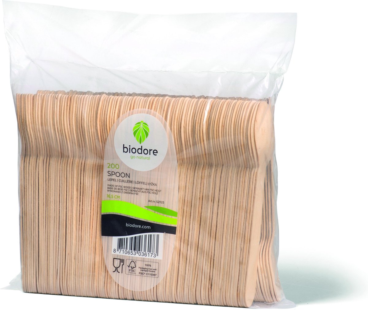 Biodore - Lepel hout - 12 x 200 stuks