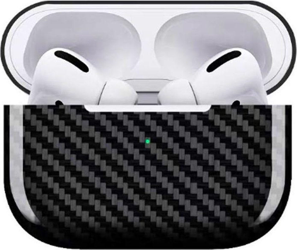 Airpods Pro Carbon Case - Bescherming Hoesje - Zwart