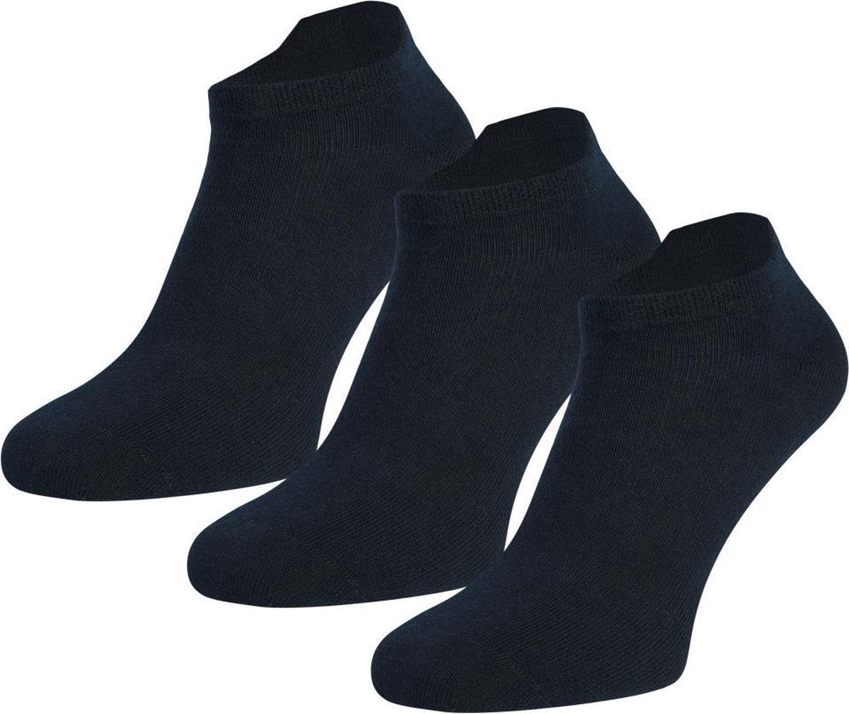 Teckel 3 paar Sneakersokken - Maat 47-50 - Marine - 70% Katoen
