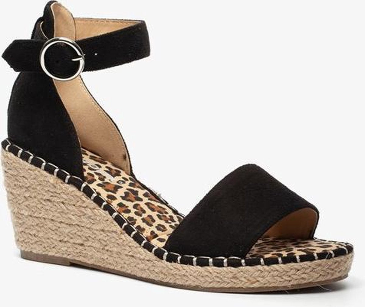 Blue Box dames espadrilles met sleehak - Zwart - Maat 40