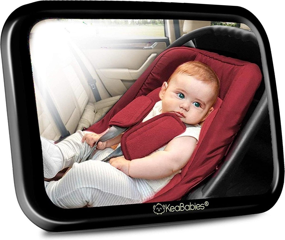 Baby Auto Spiegel - 180 Breed Zicht Autostoel Spiegel - Onbreekbaar Baby Veiligheid Achteruitkijkspiegel voor Auto - Duidelijke Autostoel Spiegel voor Achterwaarts Gerichte Baby (Sleek Black)