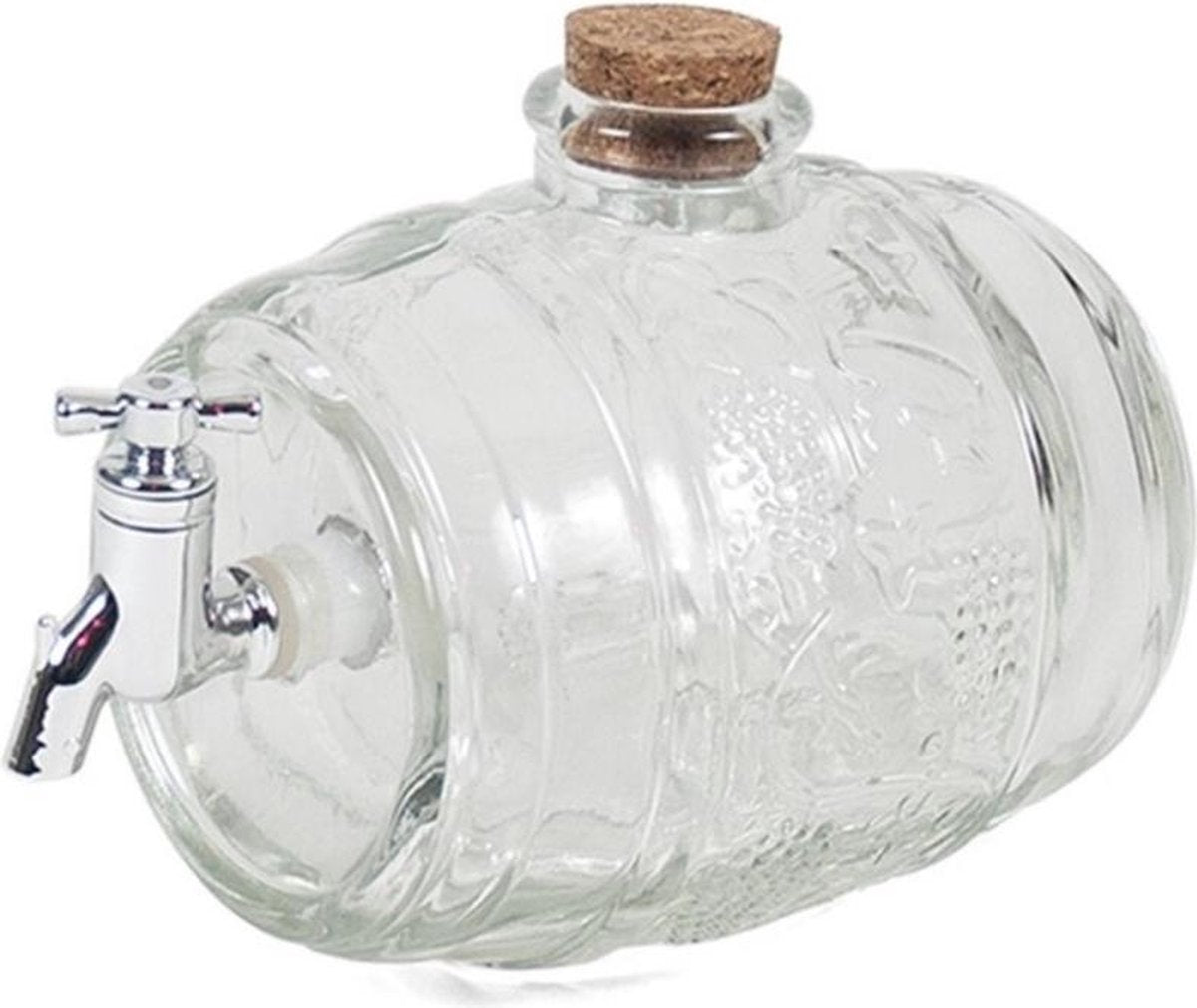 Vaderdag/verjaardag cadeau glazen sterke drank tap met kraantje - 2 liter - cadeaus voor heren