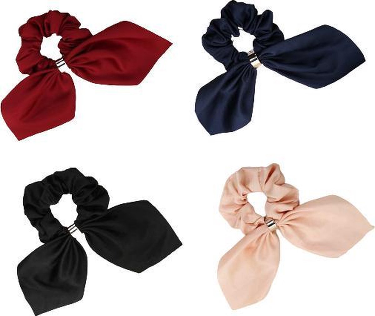 MINIIYOU® Set 4 stuks dames en meisjes haar scrunchies |navy