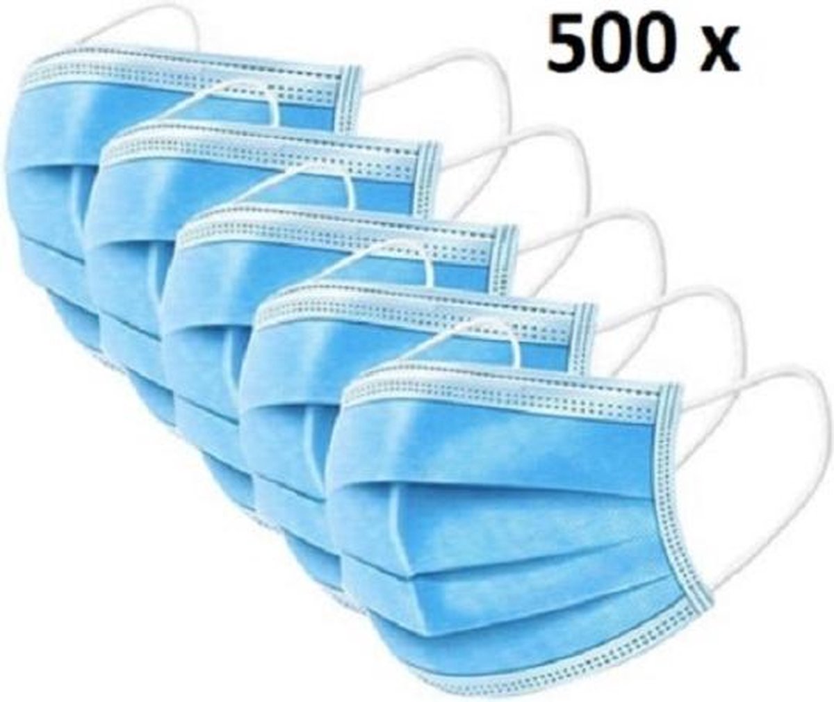 10x Mondmasker 50 stuks blauw 