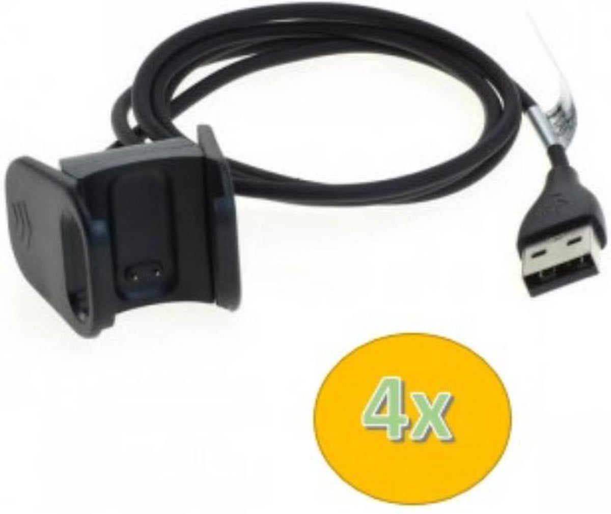 4x Fitbit Charge 3 USB oplaadkabel Zwart