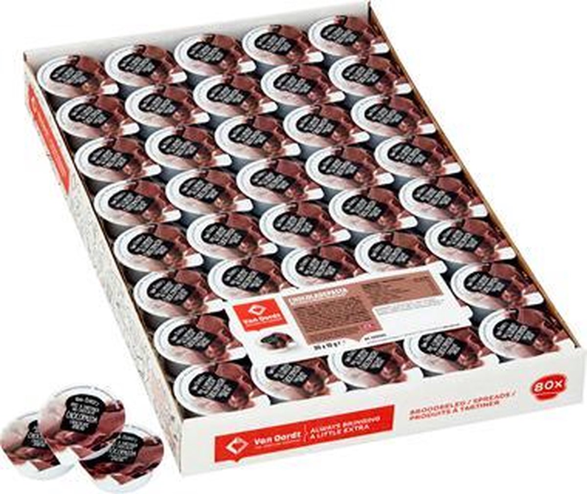 Van Oordt - chocoladepasta - cups kleinverpakking - 80x10g