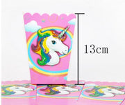 6 stuks unicorn / eenhoorn popcorn bakjes