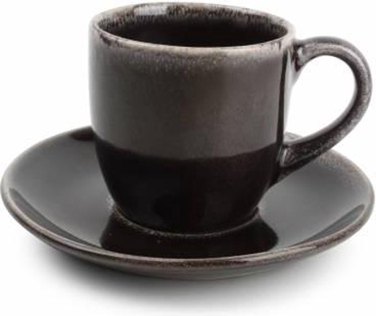 S&P ARTISAN kop en schotel 220 ml (zwart) set/4