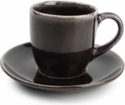 S&P ARTISAN kop en schotel 220 ml (zwart) set/4