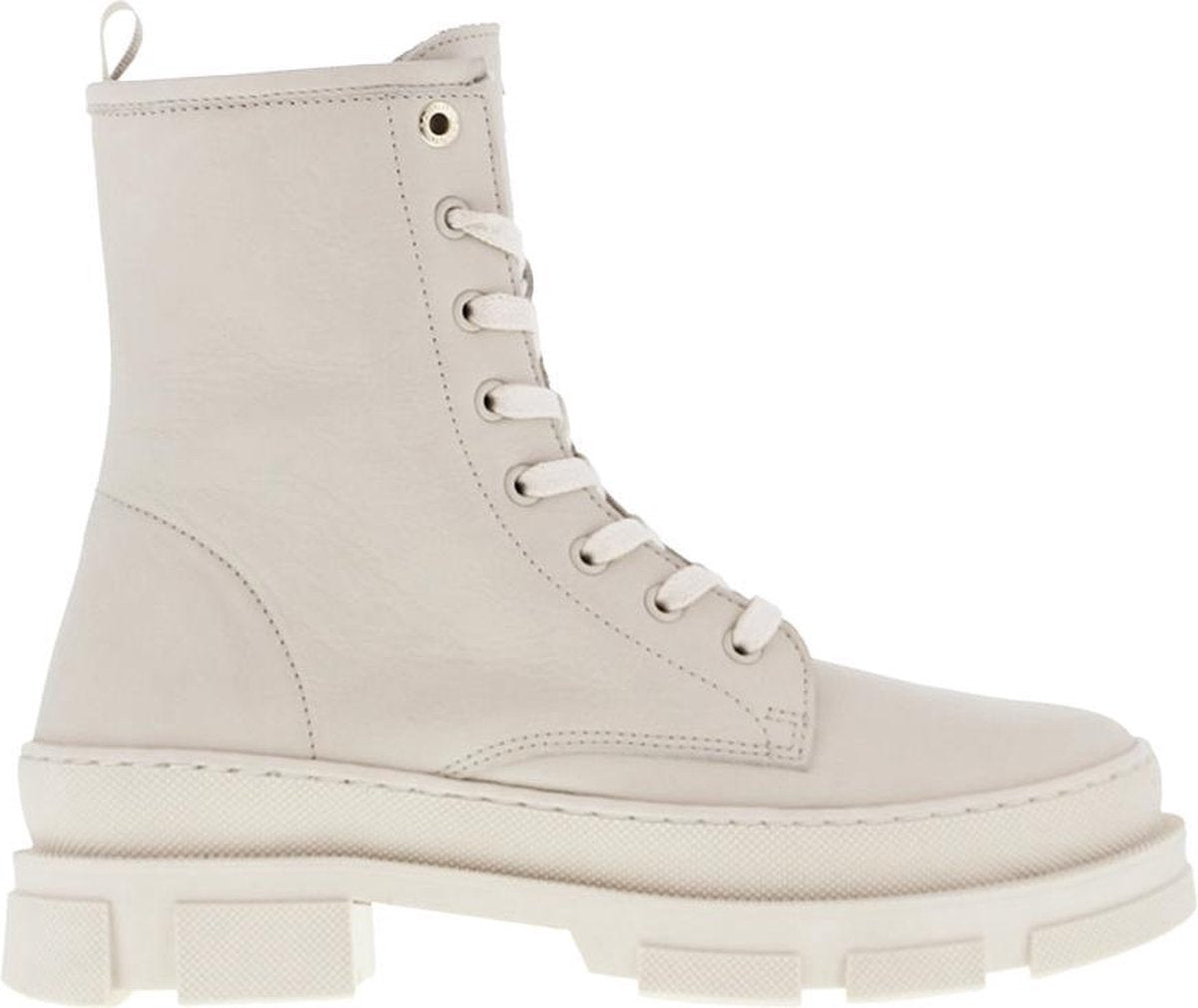 Tango | Romy welt new 2-c bone white leather biker boot - bone white sole | Maat: 40