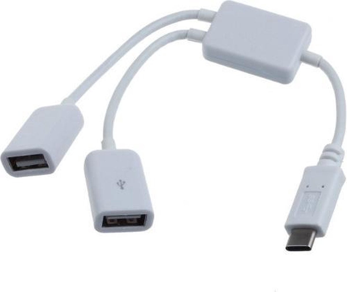 Coretek USB-C hub met 2 USB-A poorten - busgevoed - USB2.0 / wit - 0