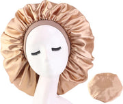 Bonnet Satijn - Polyester XXL|Slaapmuts Satijn|Hoofddeksel|Unisex|Cabantis|Beige/Créme