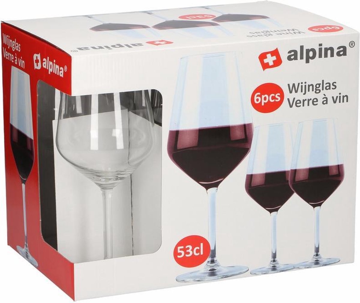 18 stuks wijnglazen voor rode wijn 530 ml