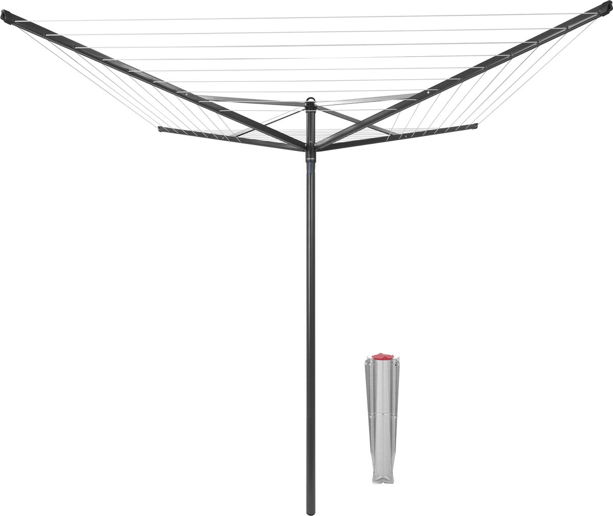 Brabantia Topspinner Droogmolen met Grondanker - 50 m - Anthracite
