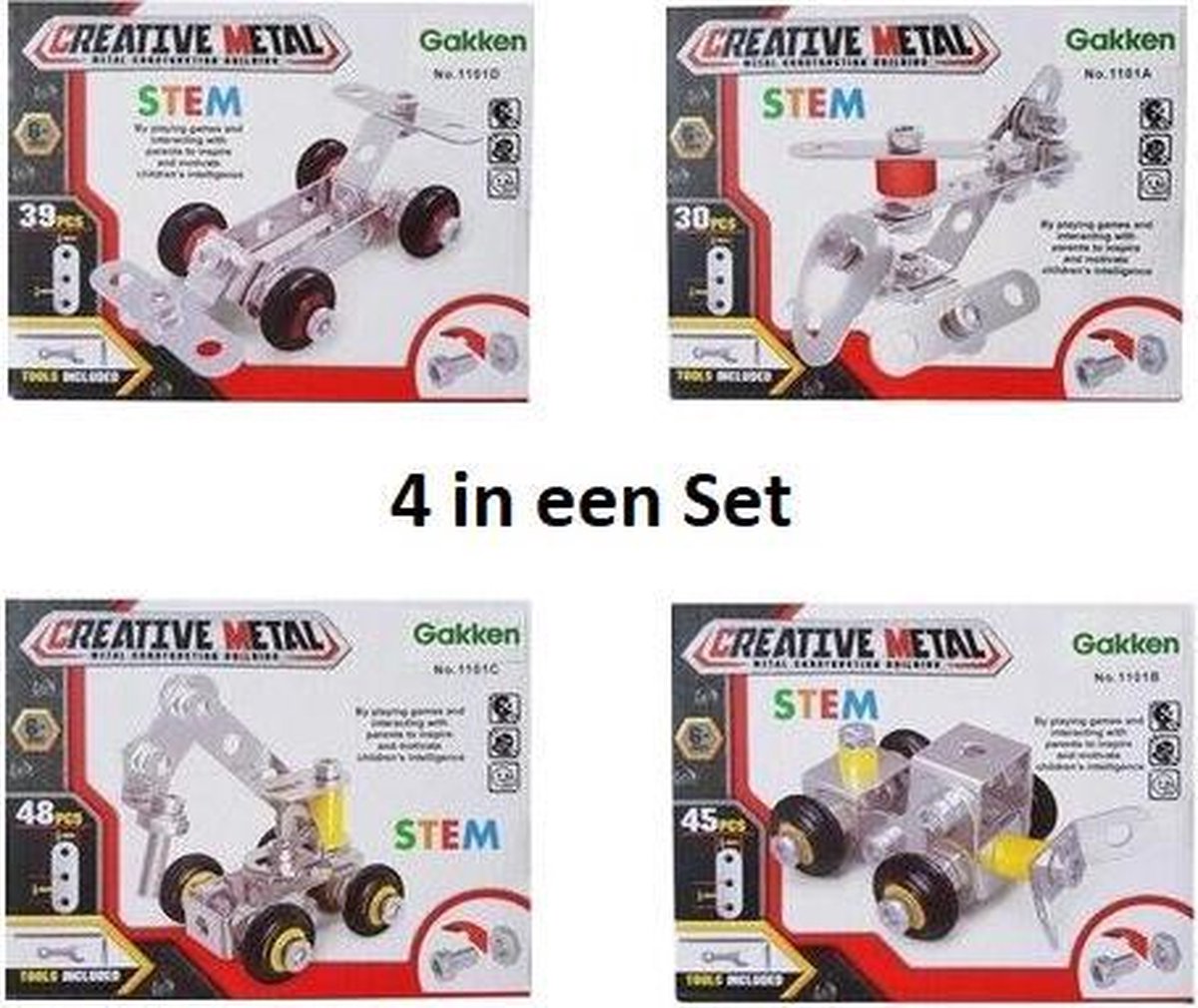 Bouwpakket Creative Metal Set van 4 Stuks 7