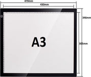 Professionele A3 Lightpad met maatvoering - 3 dimbare lichtstanden