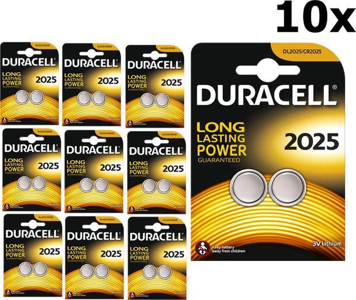 10*2 Duracell Lithium Cr2025 3V